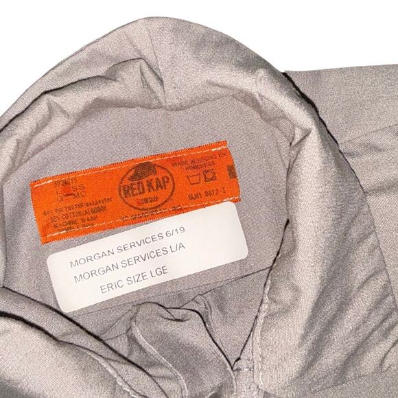 Red Kap Short Sleeve Shirt Size Large 2 pocket uniform utility Workwear Casual - Picture 3 of 4